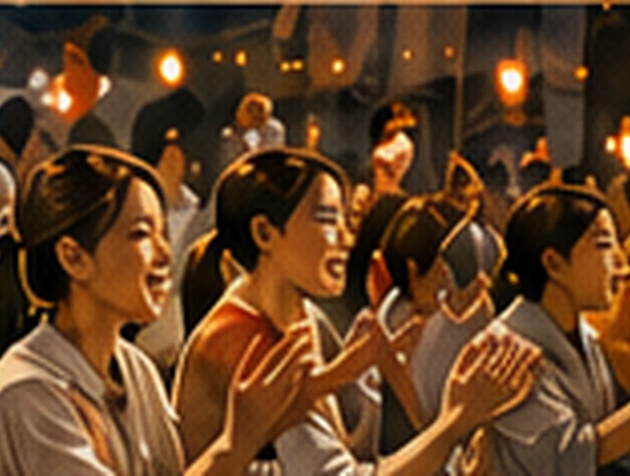 演奏を拍手で応援する観客